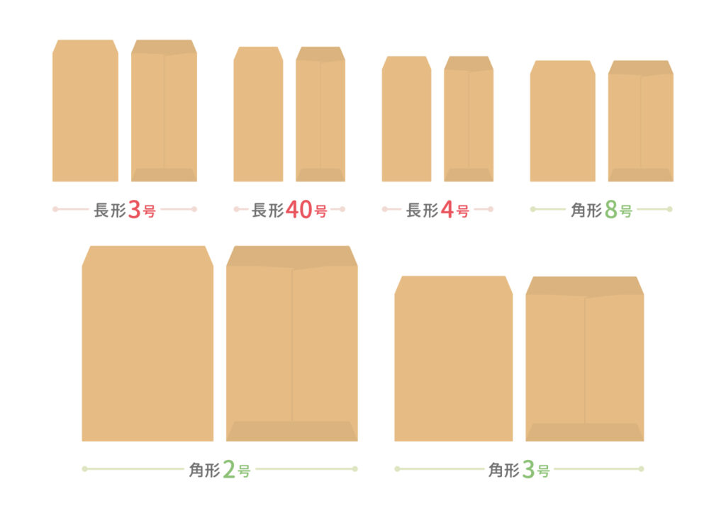 ぴったりサイズがすぐ分かる！封筒の種類とサイズ一覧表